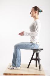 Whole Body Woman Artistic poses White Casual Slim